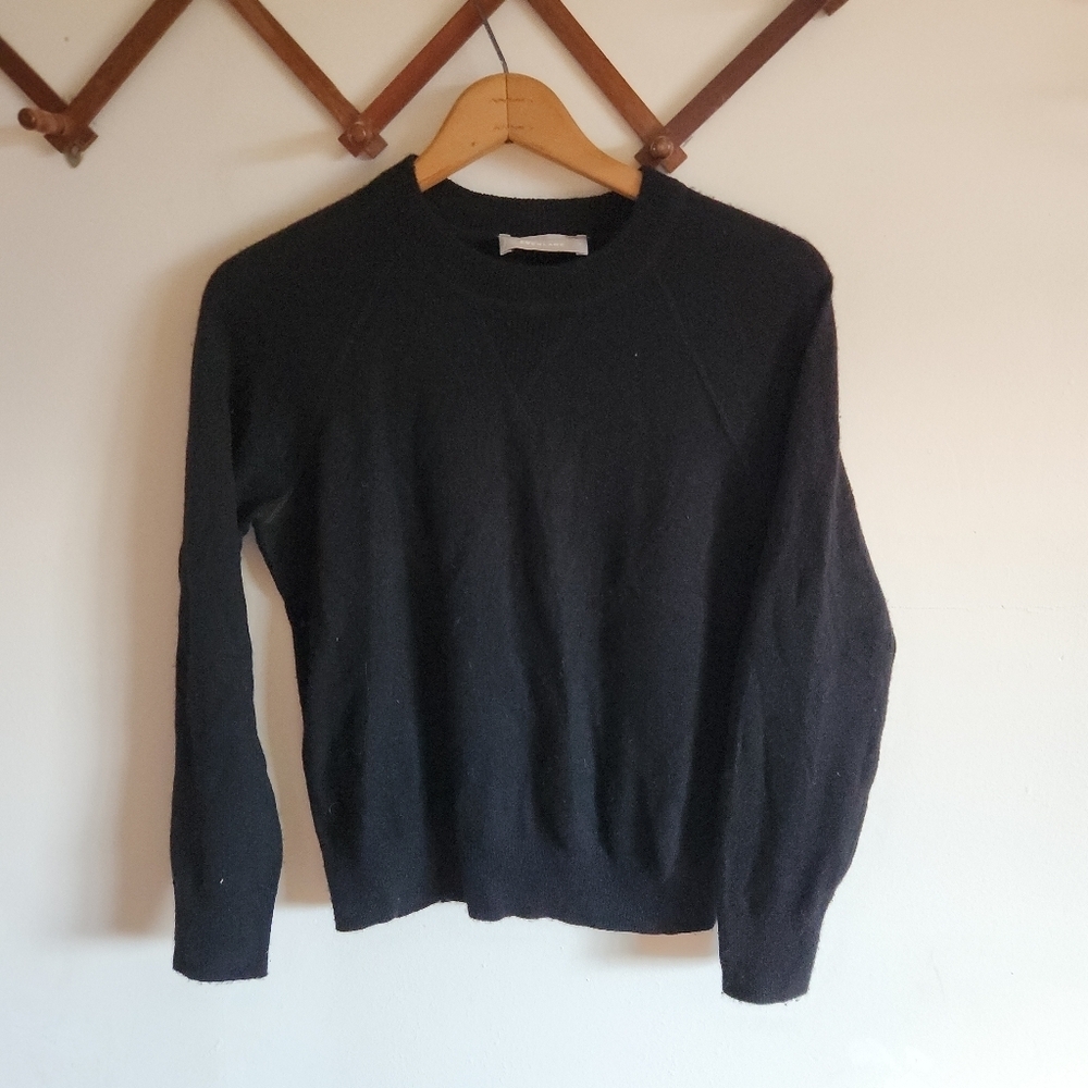 Everlane 100% Cashmere Black Crewneck Sweater Small - Picture 1 of 7